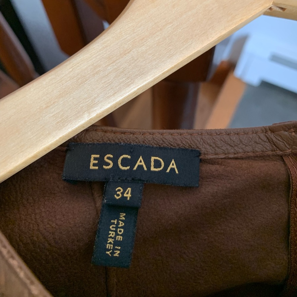 Escada Soft Luxurious Leather Weave Blouse - Picture 6 of 15